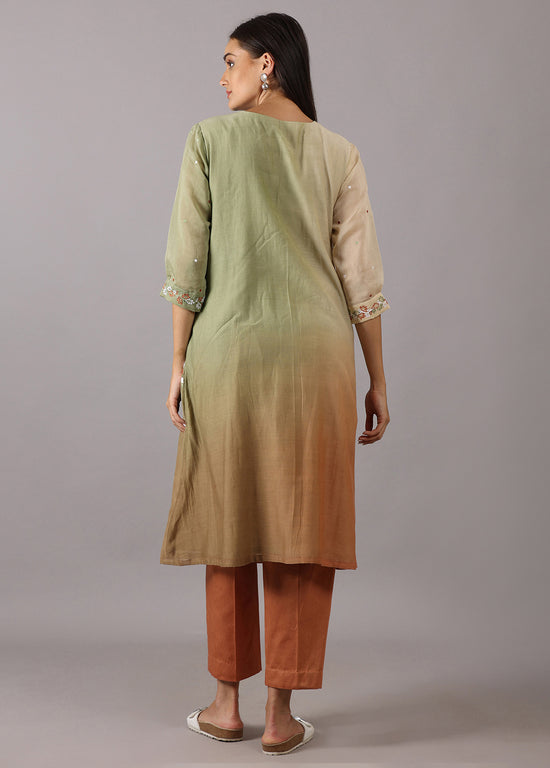 GODAVARI - Earthy Ombre Smocking Kurta Set