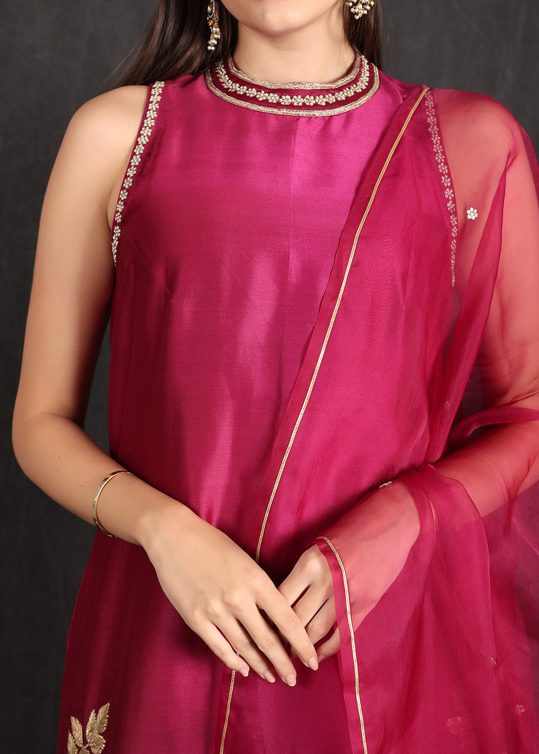 ZAHRA- Wine Ombre Suit