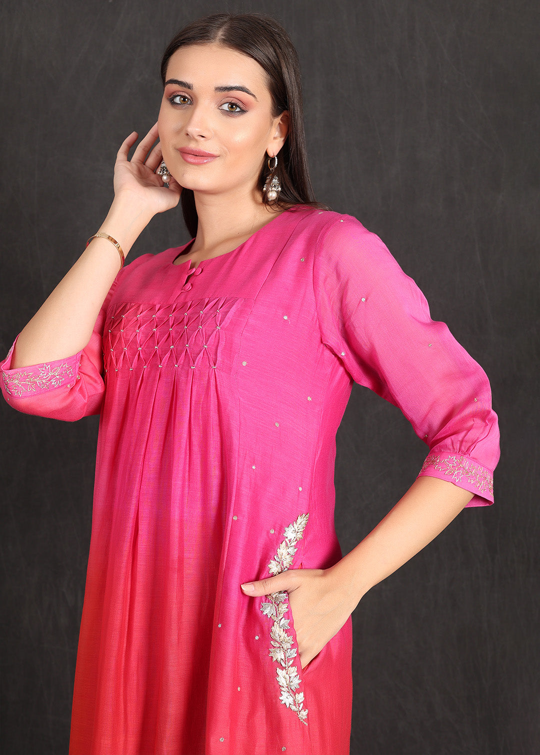 RANIA - Pink Ombre Kurta Set