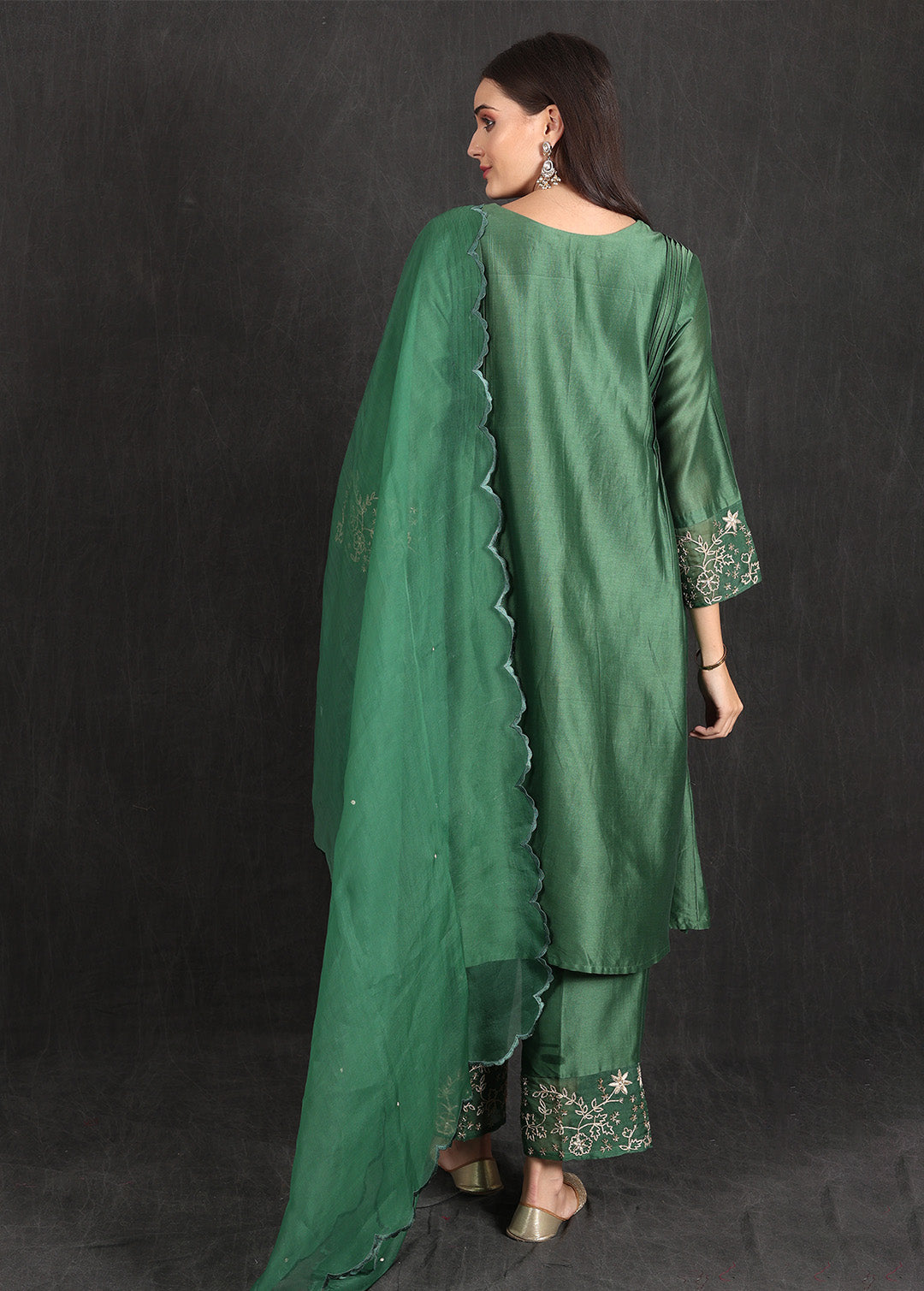 MAHIRA	- Green Pleated Suit