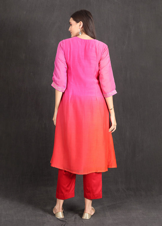 RANIA - Pink Ombre Kurta Set