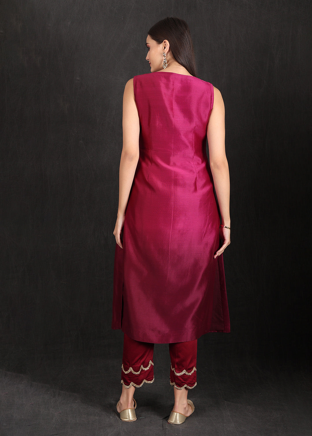ZAHIRA - Wine Ombre Kurta Set