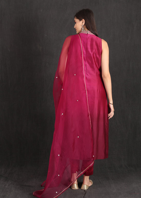 ZAHRA- Wine Ombre Suit
