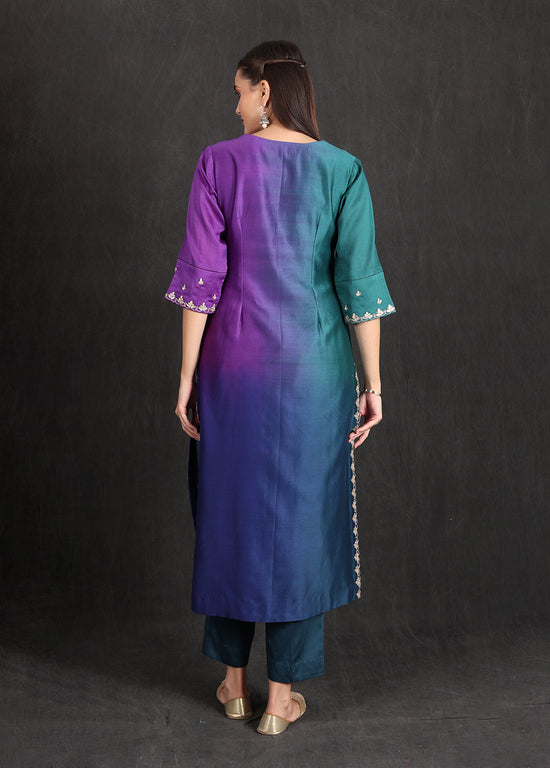 AISHA - Teal Purple Ombre Suit